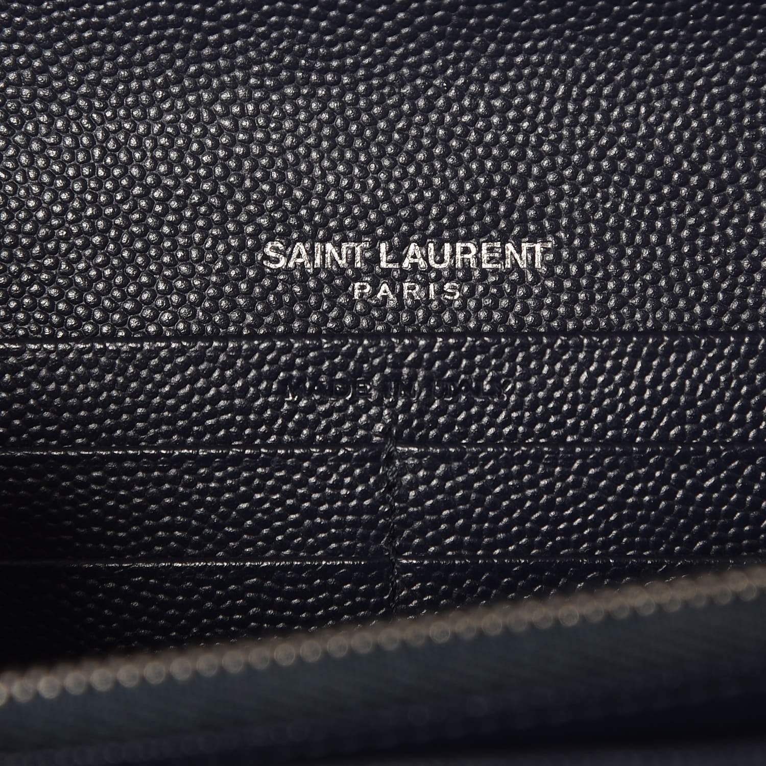 Saint Laurent Grain De Poudre Matelasse Chevron Monogram Flap Wallet Navy 5 of 8