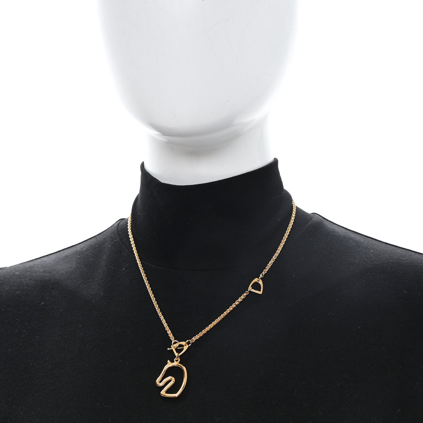 Lacquered Metal Small Tonnerre Necklace Marron Glace Gold