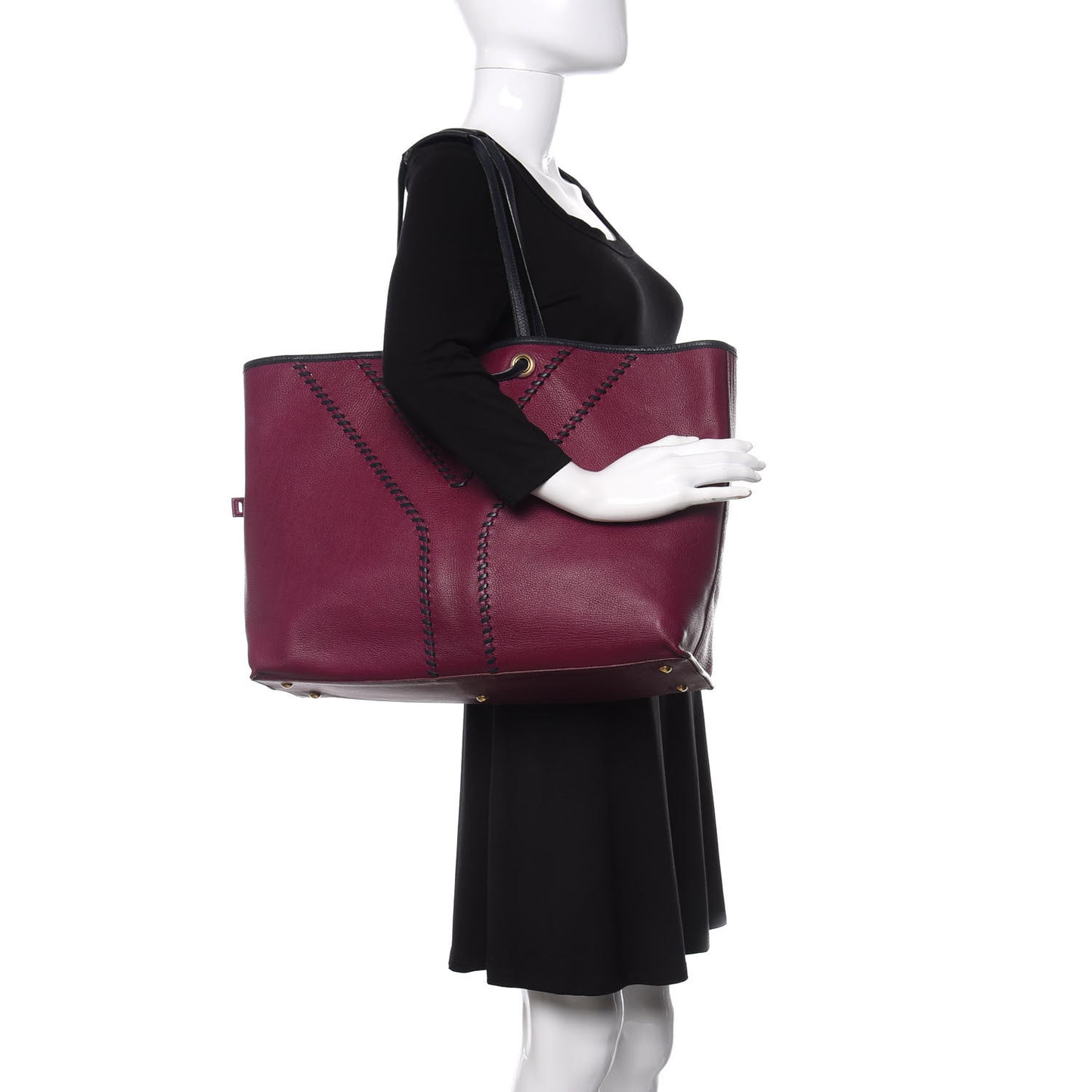 Calfskin Large Neo Double Reversible Tote Navy
