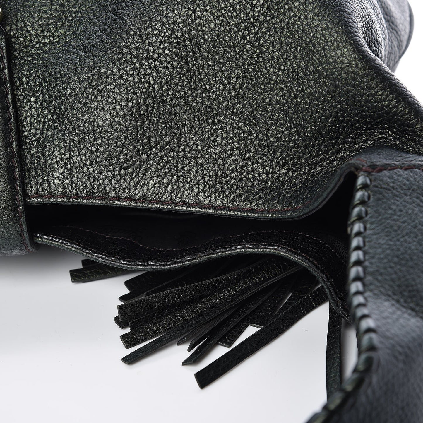 Metallic Pebbled Calfskin Large New Jackie Shoulder Bag Green