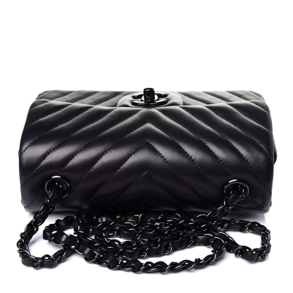 Chanel Lambskin Chevron Quilted Mini Rectangular Flap So Black 11 of 11