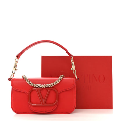 Valentino Garavani Calfskin Enamel Vlogo Small Loco Shoulder Bag Rouge Pur 10 of 10