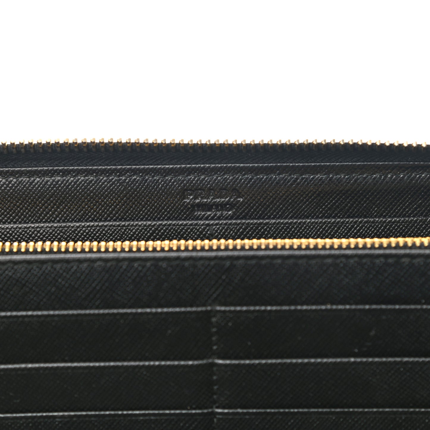 Saffiano Metal Large Zip Around Travel Wallet Black