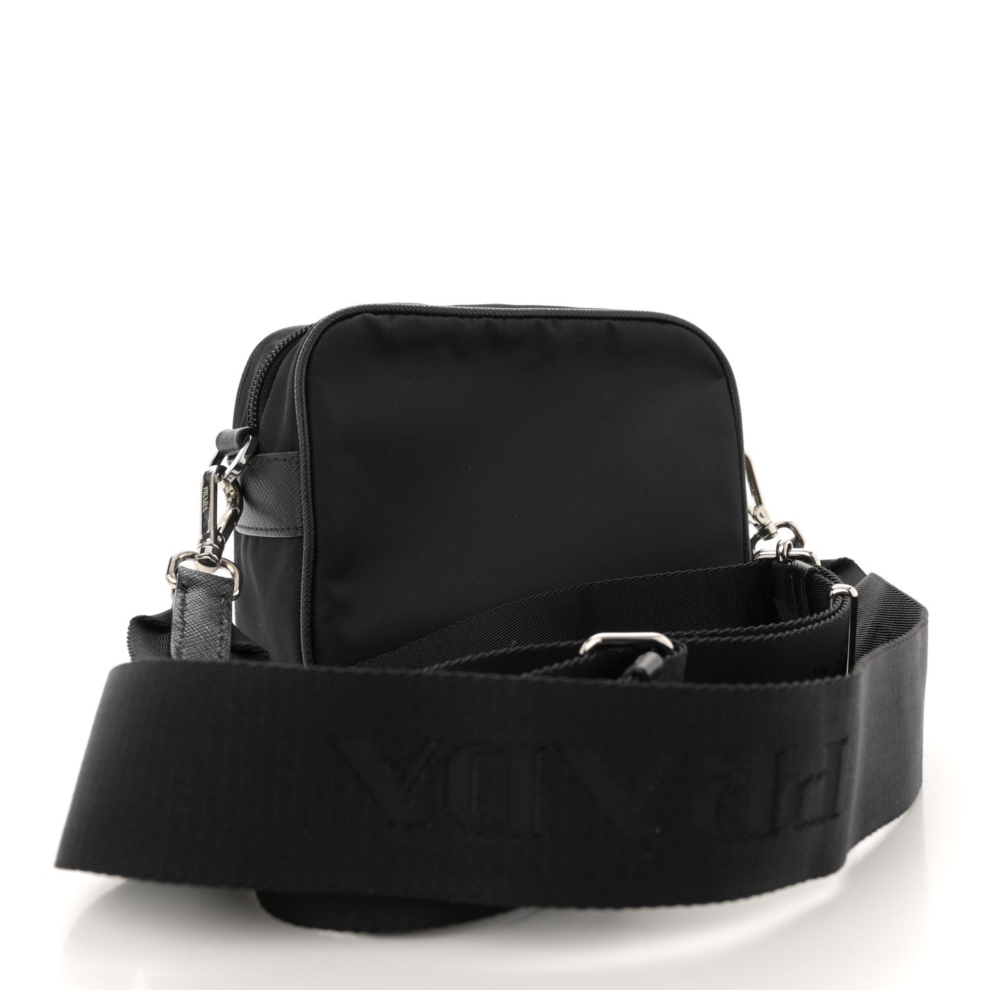 Tessuto Saffiano Brique Crossbody Messenger Bag Black