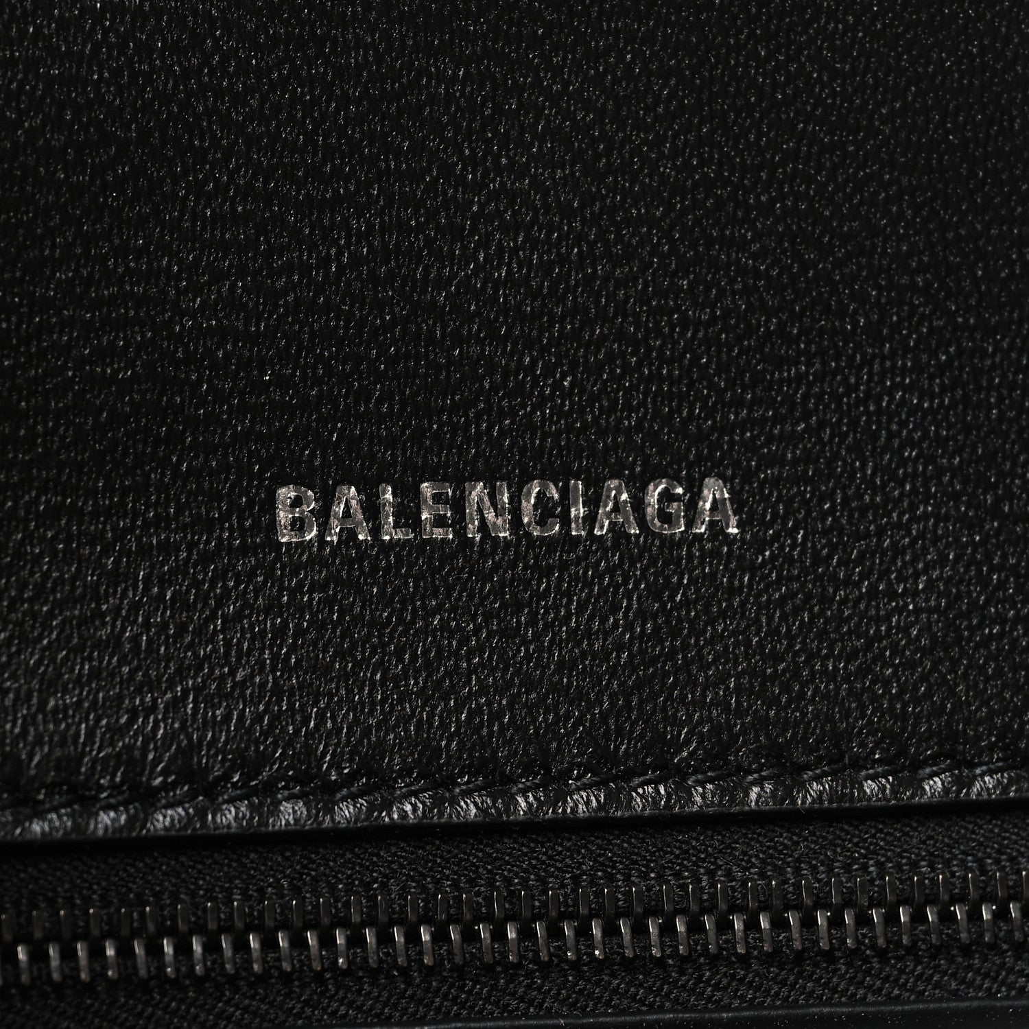 Balenciaga Shiny Calfskin Monochrome Crocodile Embossed Small Hourglass Top Handle Bag Black 6 of 10