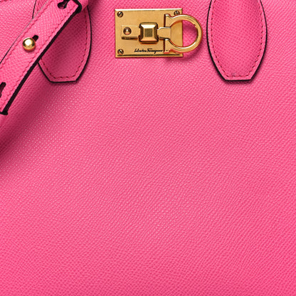 Salvatore Ferragamo Hammered Calfskin Small The Studio Box Bag Hot Pink 7 of 11