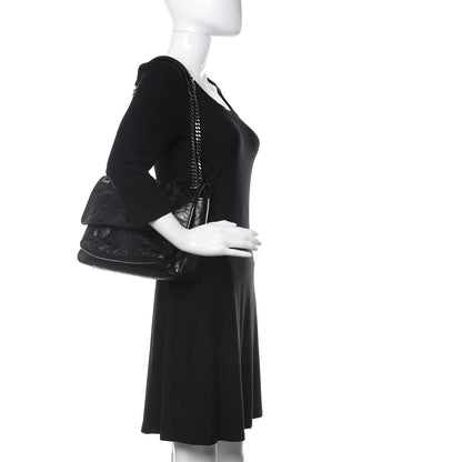 Saint Laurent Crinkled Calfskin Matelasse Monogram Medium Niki Chain Satchel Black 2 of 9