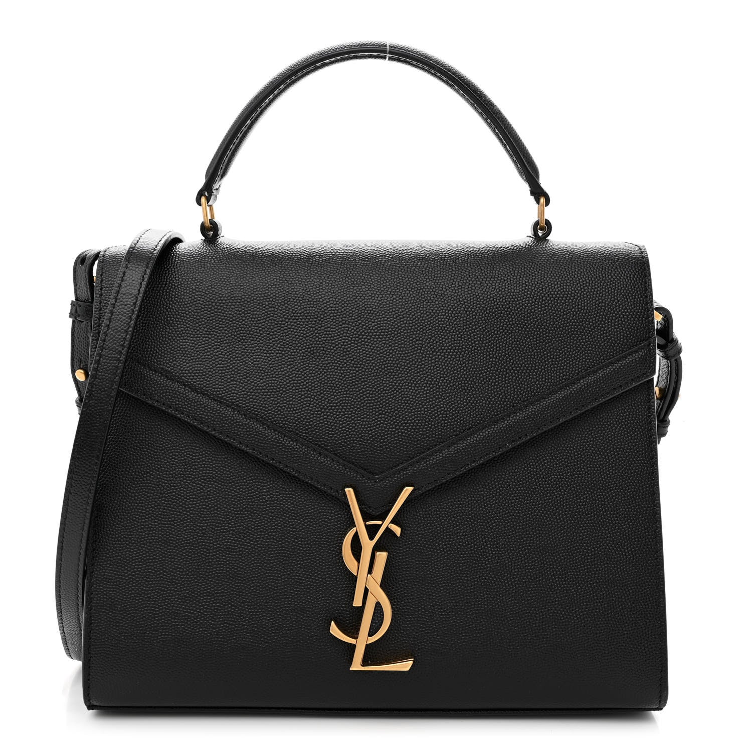 Saint Laurent Grain de Poudre Medium Classic Monogram Cassandra Top Handle Black 1 of 11
