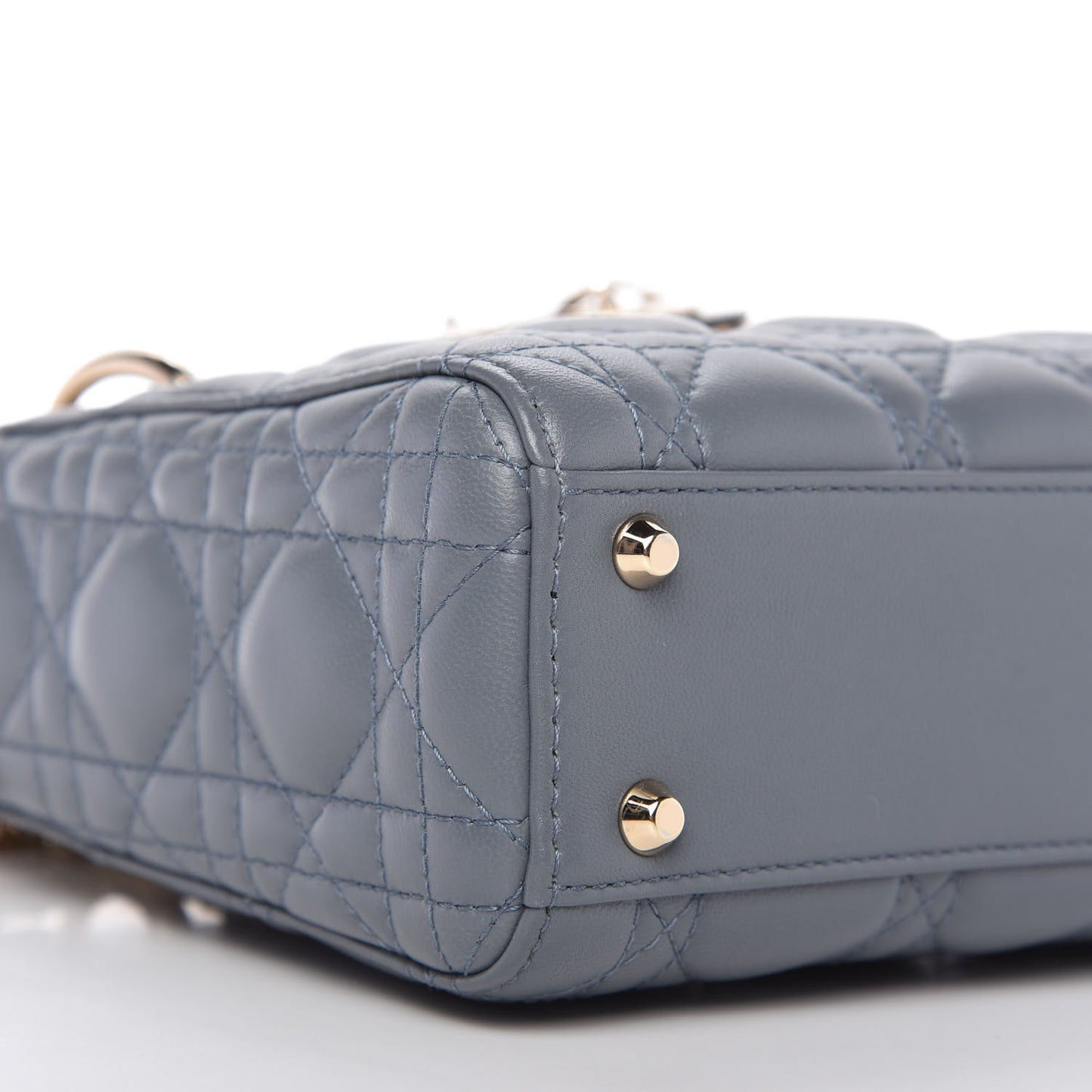 Lambskin Cannage Mini Lady Dior Cloud Blue