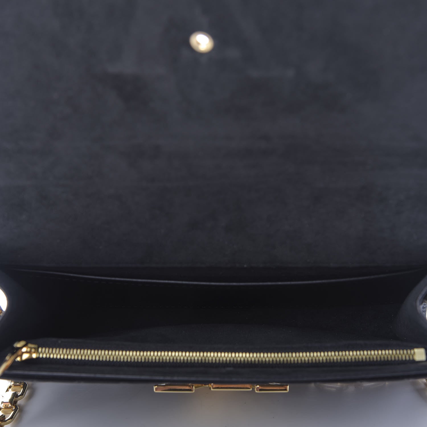 Louis Vuitton Calfskin Airy V Embossed Pochette Chain Louise GM Black 5 of 8