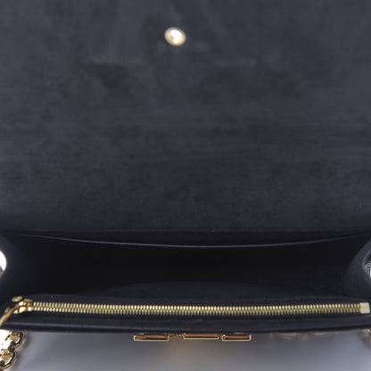 Louis Vuitton Calfskin Airy V Embossed Pochette Chain Louise GM Black 5 of 8