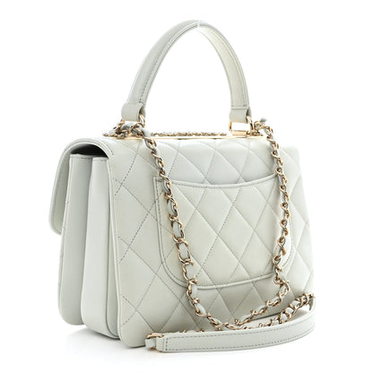 Chanel Lambskin Quilted Small Trendy Chain CC Flap Dual Handle Bag Light Blue 3 of 11