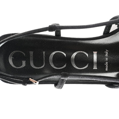 Gucci Tela Retino Kid Scamosciato Crystal GG Monogram Square Demi Ballet Flats 39.5 Black 7 of 9
