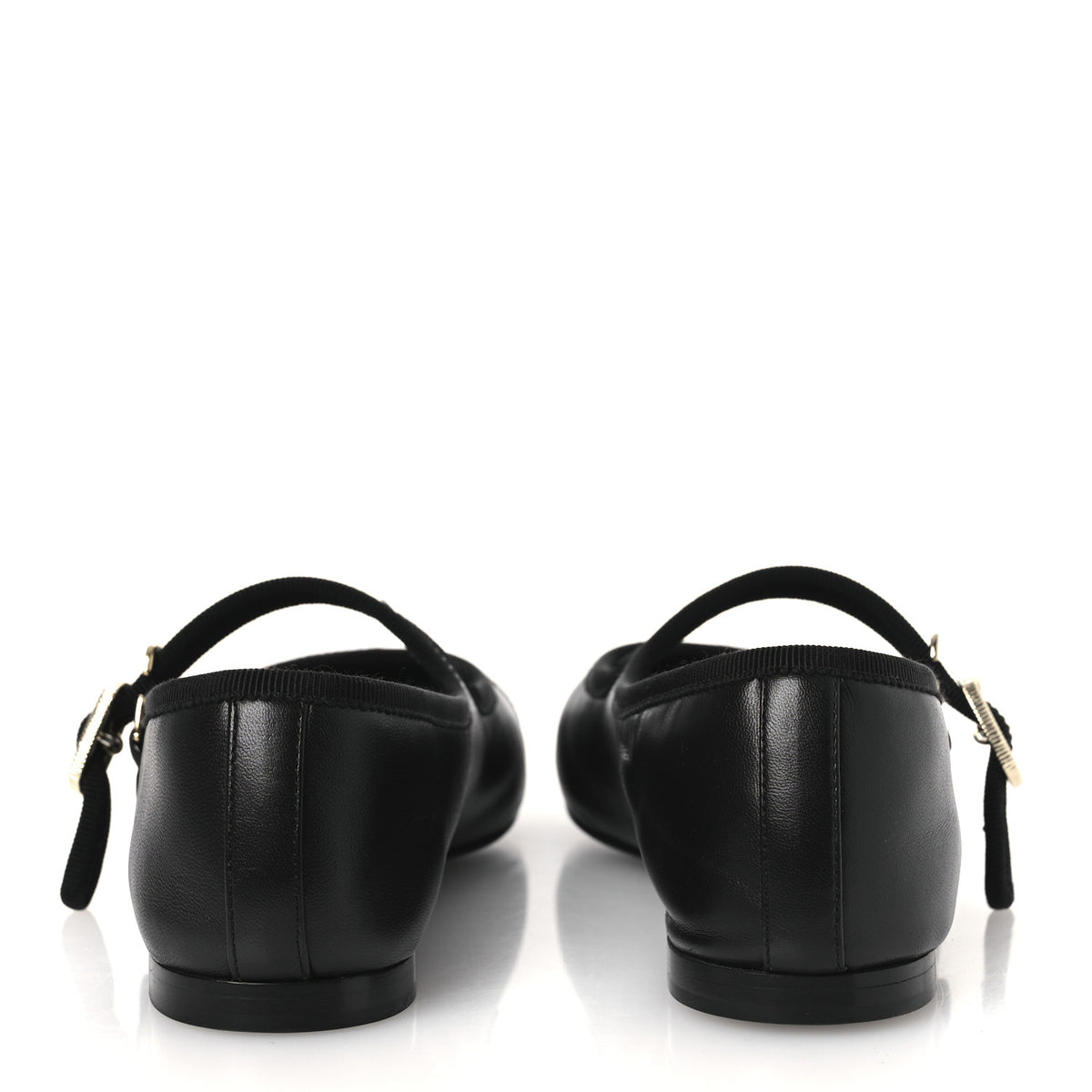 Lambskin Mary Jane Flats 36 Black