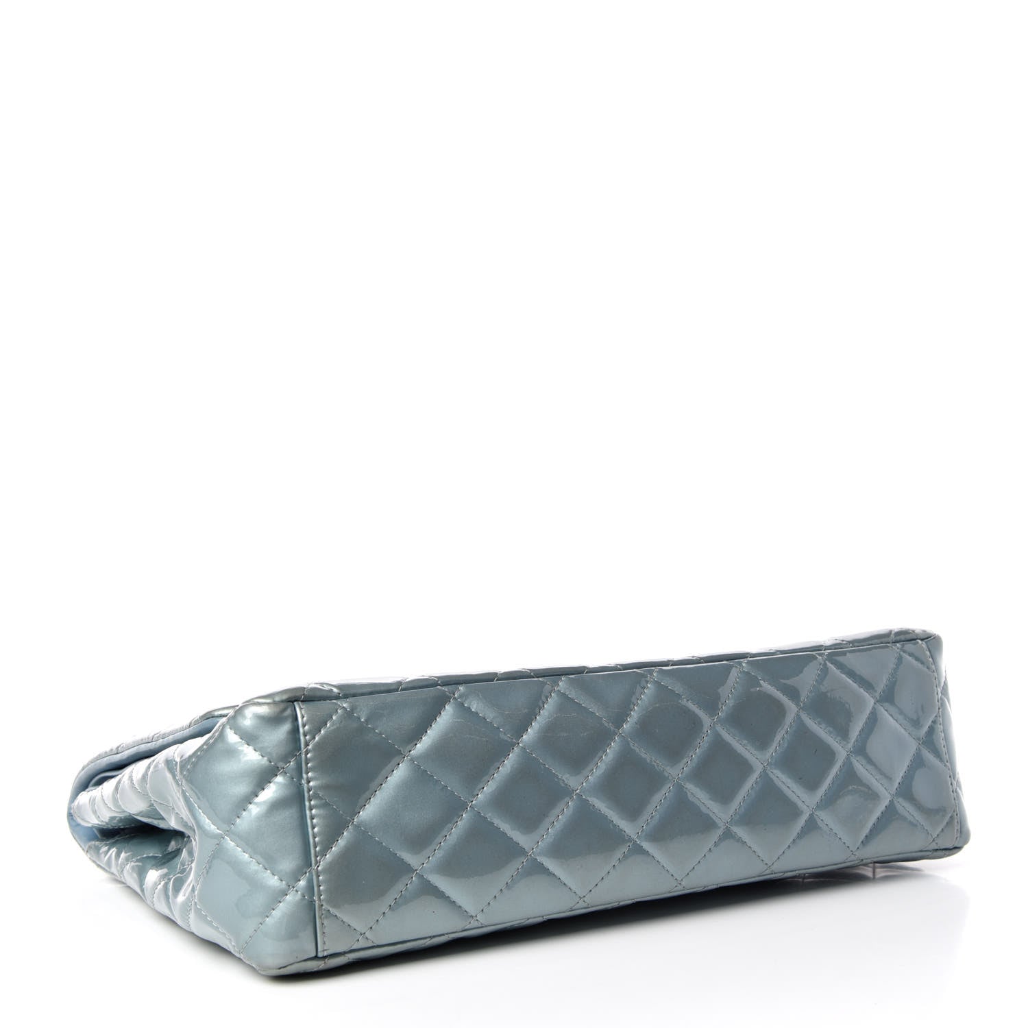 Chanel Patent Quilted Maxi Double Flap Light Blue 4 of 13