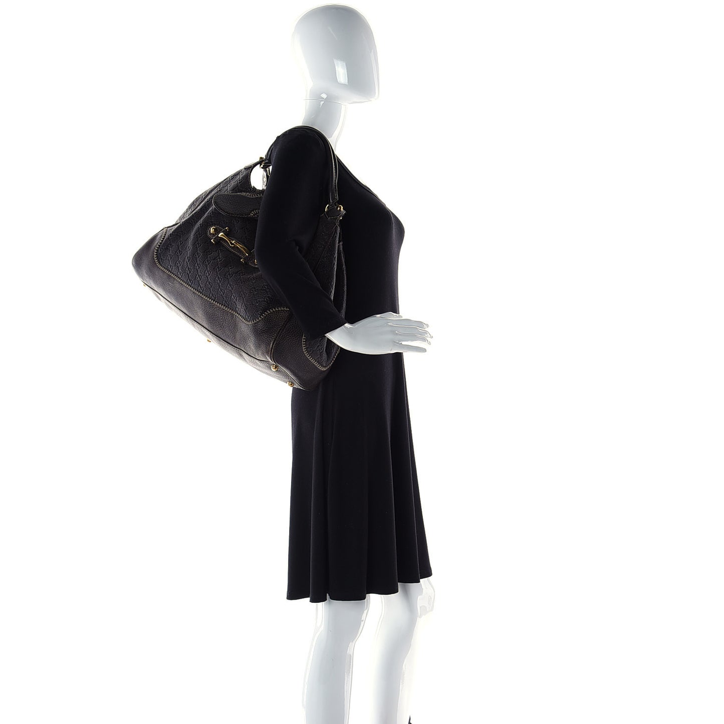 Guccissima Large New Pelham Shoulder Bag Dark Brown