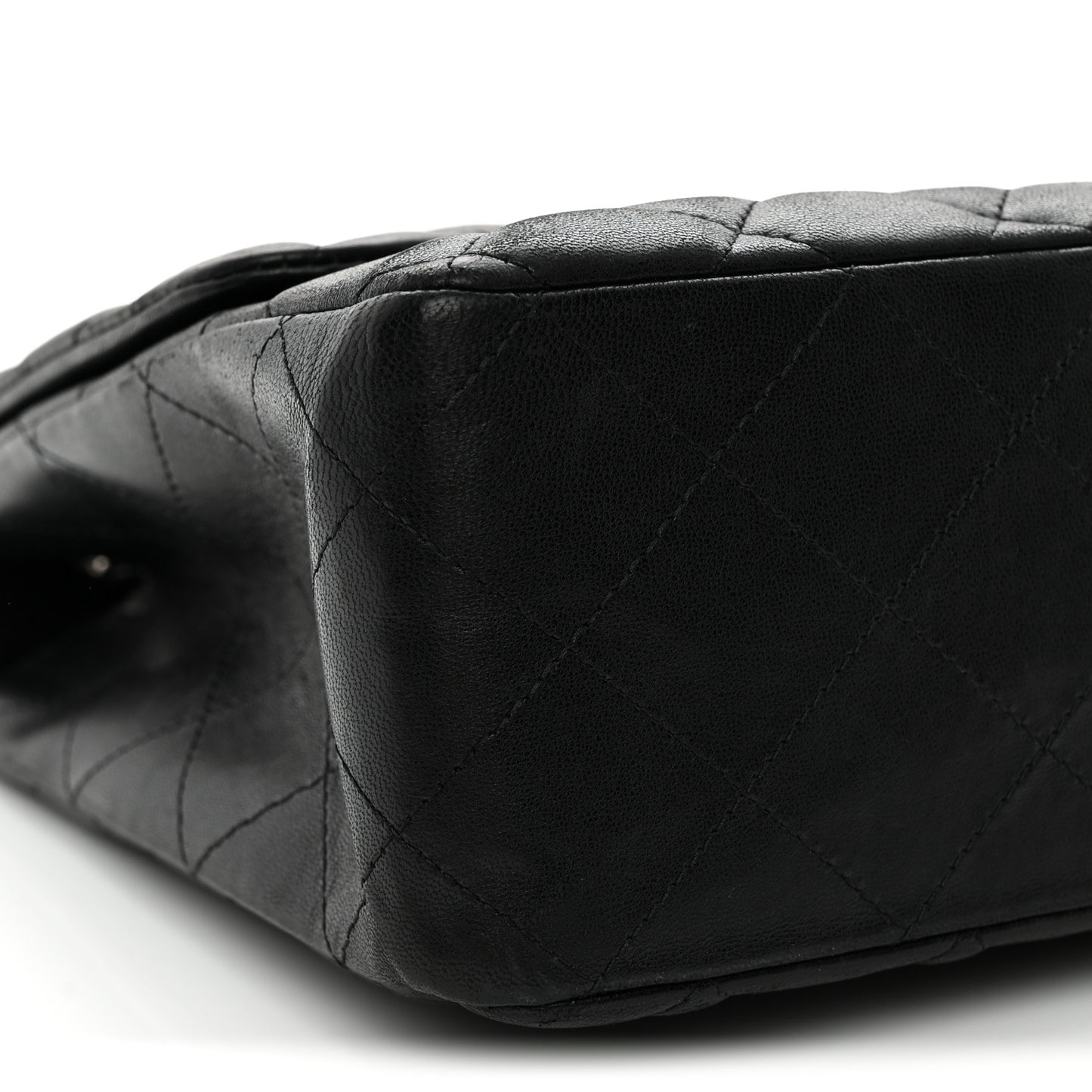Lambskin Quilted Jumbo Single Flap Black