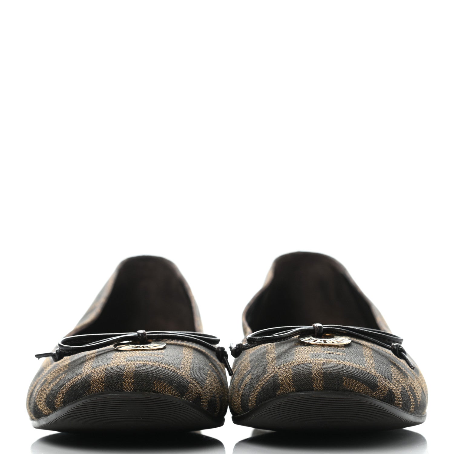 Fendi Jacquard Zucca Ballerina Flats 38 Tobacco Moro 2 of 7