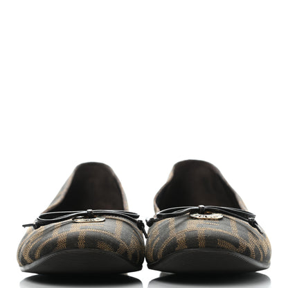 Fendi Jacquard Zucca Ballerina Flats 38 Tobacco Moro 2 of 7