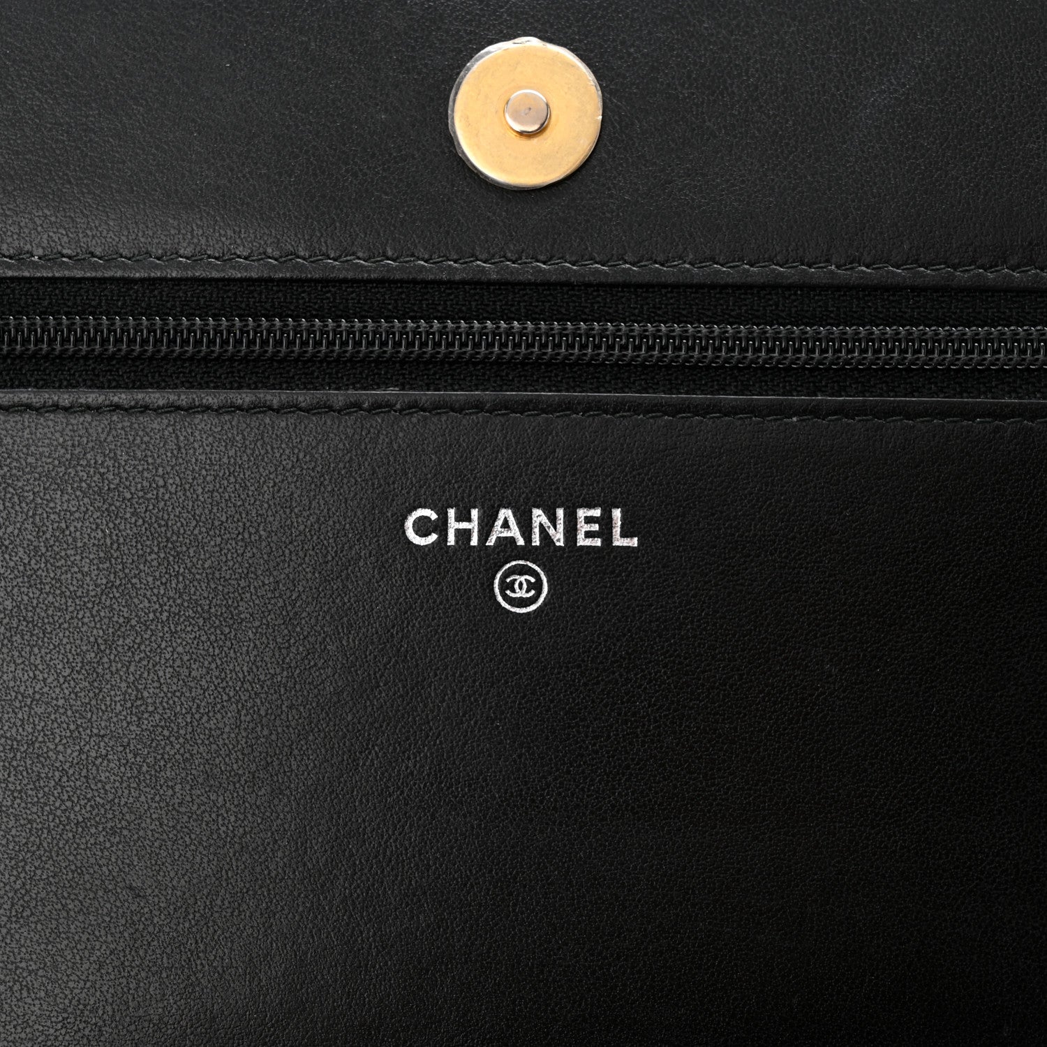 Chanel Aged Calfskin Quilted Gabrielle Wallet On Chain WOC White Black 6 of 14