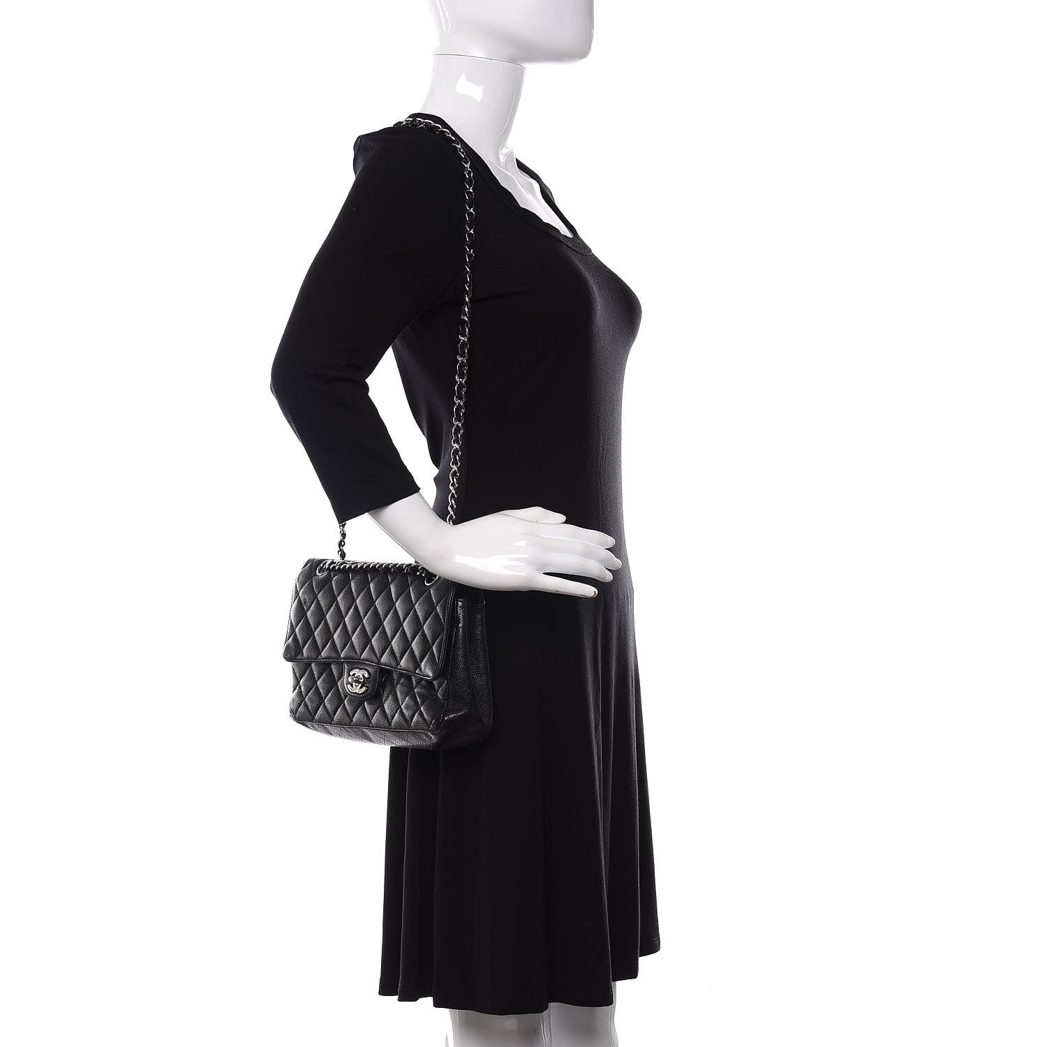 Chanel Caviar Quilted Medium Double Flap Black 2 of 23