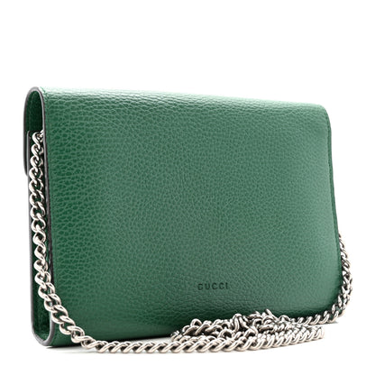 Gucci Calfskin Mini Dionysus Chain Wallet Emerald 3 of 13