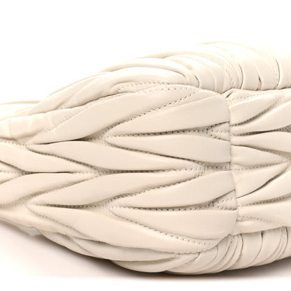 Miu Miu Nappa Matelasse Small Wander Hobo White 8 of 9