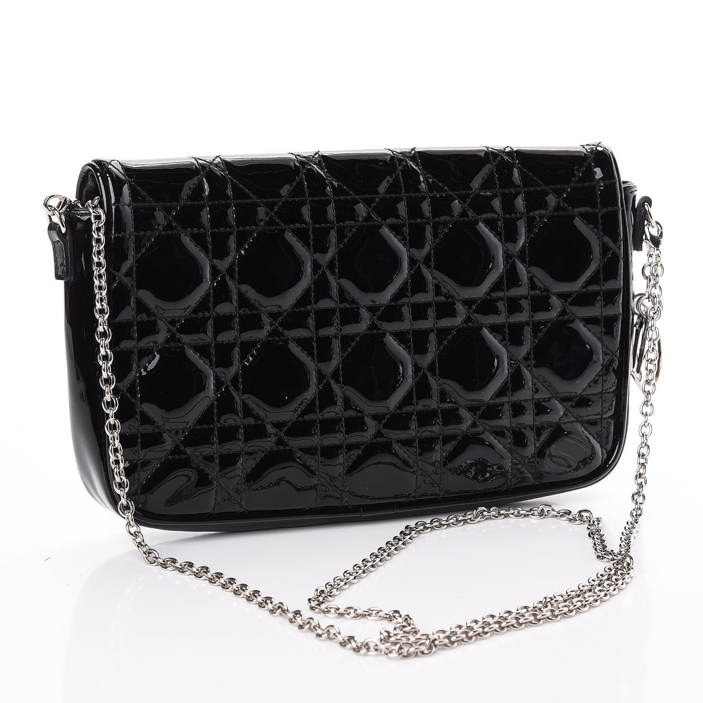 Patent Cannage Wallet on Chain Pouch Black