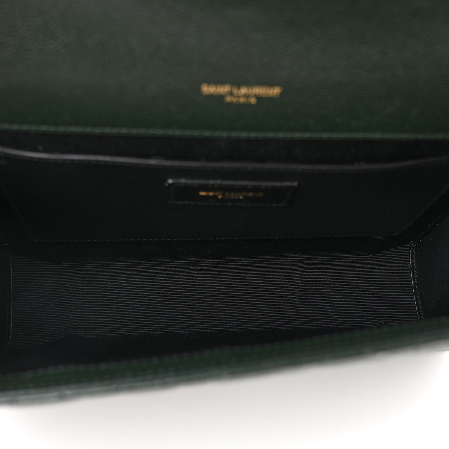 Saint Laurent Grain De Poudre Textured Mixed Matelasse Medium Triquilt Monogram Satchel Vert Fonce 5 of 11