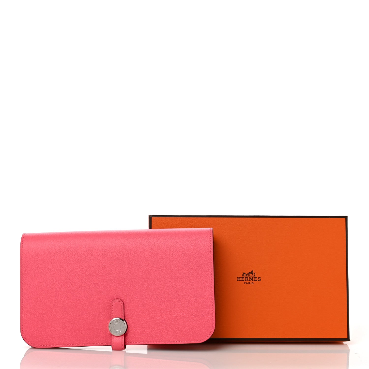 Hermes Evercolor Dogon Duo Wallet Rose Azalee 10 of 10