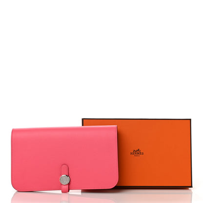 Hermes Evercolor Dogon Duo Wallet Rose Azalee 10 of 10