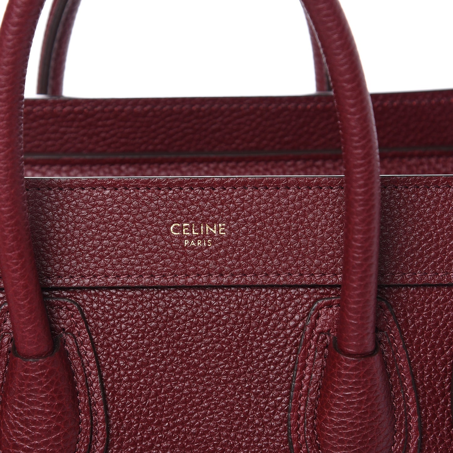 Smooth Calfskin Goatskin Nano Luggage Burgundy