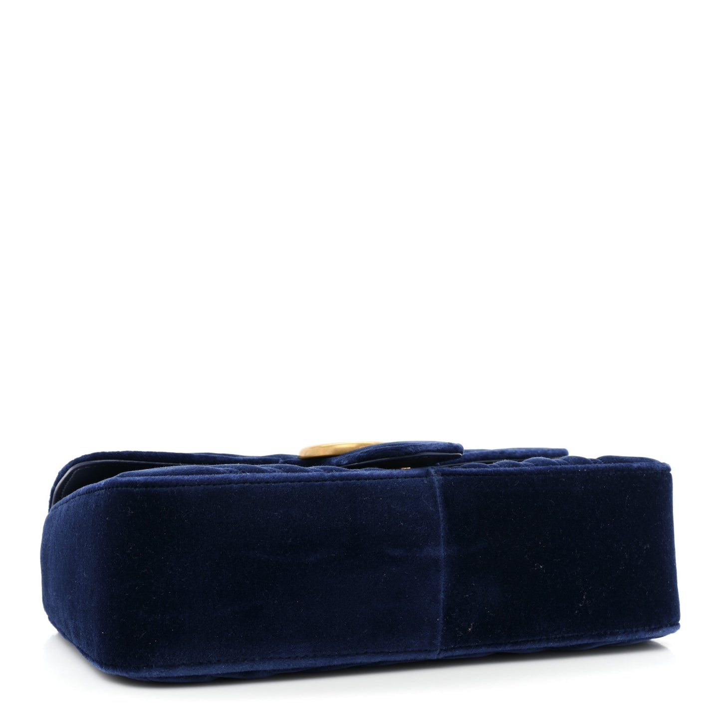 Velvet Matelasse Small GG Marmont Shoulder Bag Cobalt Blue