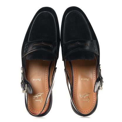 Christian Louboutin Veau Velours Calfskin Mens Tricoto Flat 44.5 Black 2 of 9