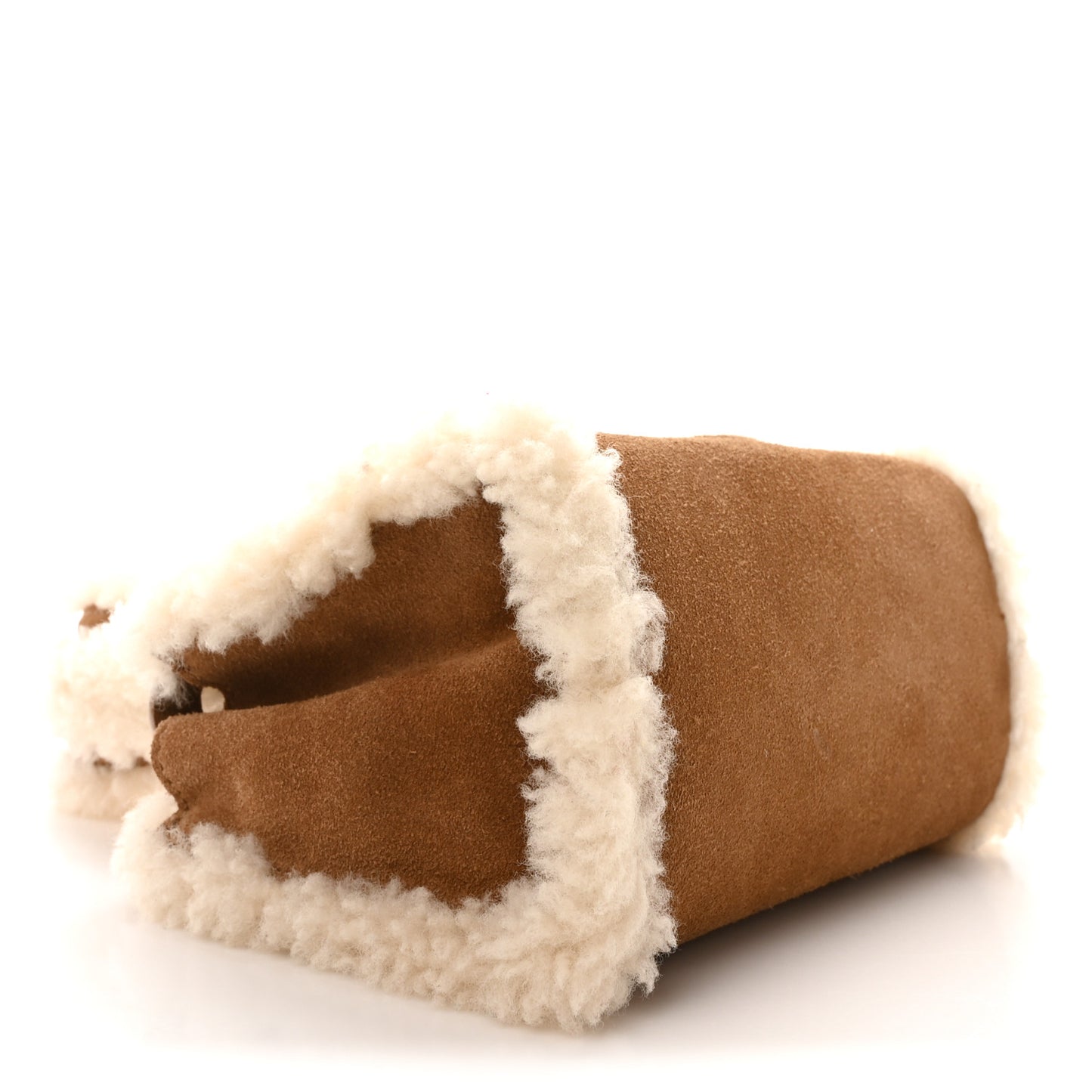 X UGG Suede shearling Small Shopping Bag Chestnut