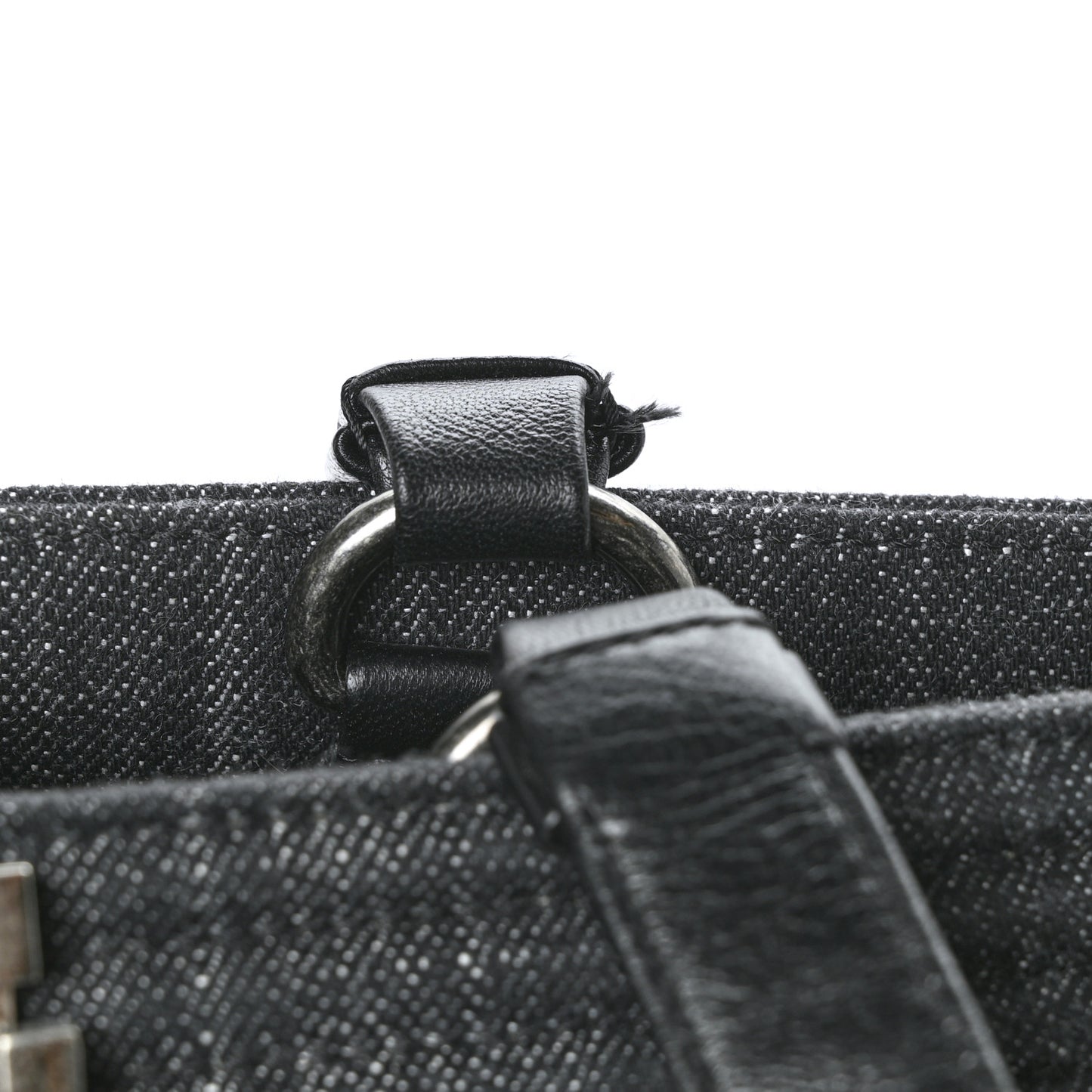 Denim Quilted Boy Shopping Tote Black