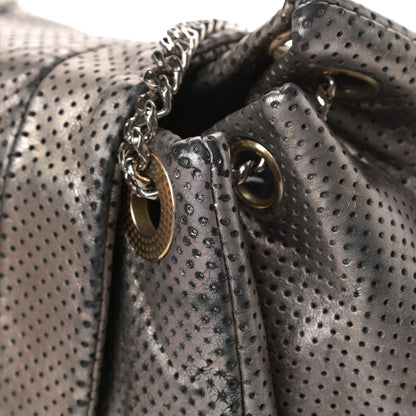 Chanel Metallic Calfskin Perforated Large Drill Accordion Flap Gold 17 of 17