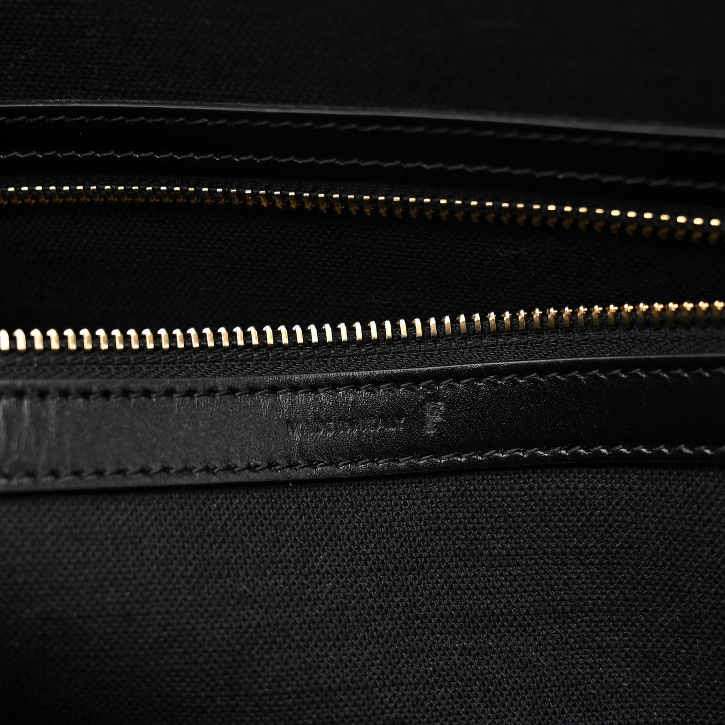Canvas Calfskin Horizontal Cabas Black