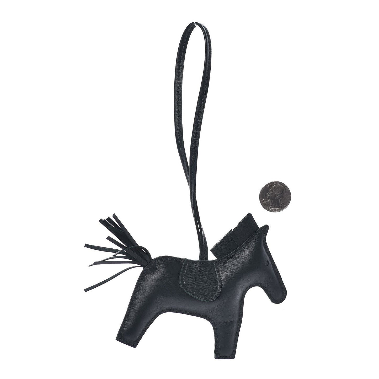 Milo Lambskin Grigri Rodeo Horse Bag Charm MM Vert Cypress