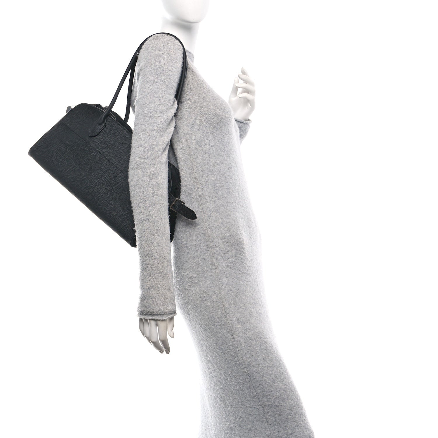 The Row Grained Calfskin EW Margaux 12 Black 2 of 9