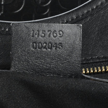 Gucci Calfskin Horsebit Embossed Large Shoulder Bag Black 7 of 8