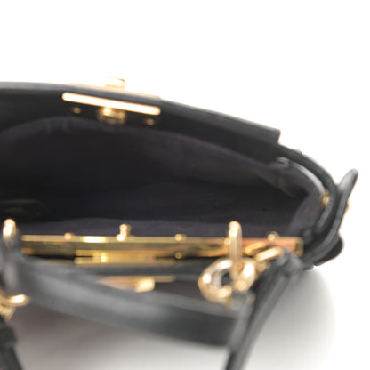 Fendi Nappa Micro Peekaboo Iconic Satchel Black 5 of 14