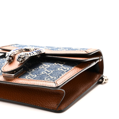 Gucci New Denim GG Monogram Dollar Calfskin Enamel Mini Dionysus Shoulder Bag Blue Tea Cuir Epilog Electric Blue 10 of 10