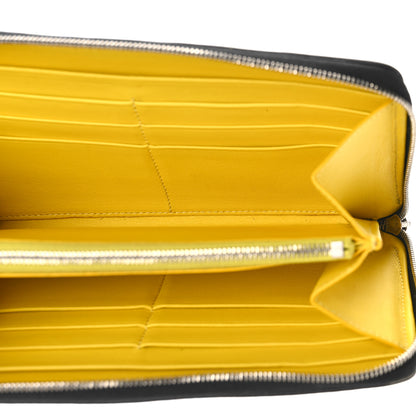 Celine Calfskin Large Zip Around Multifunction Wallet Black Citron 5 of 8