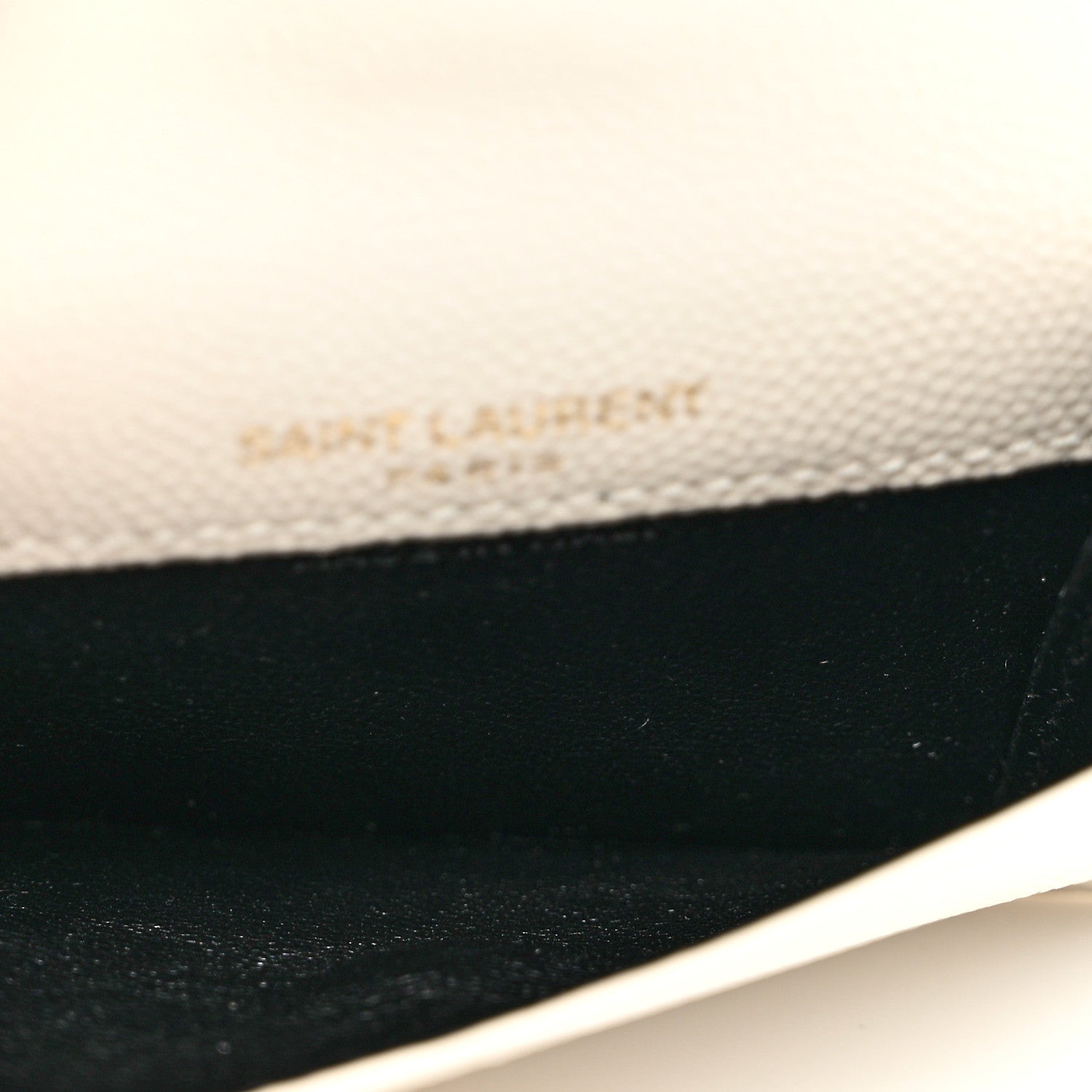Saint Laurent Grain De Poudre Uptown Monogram Card Case Crema Soft 4 of 6