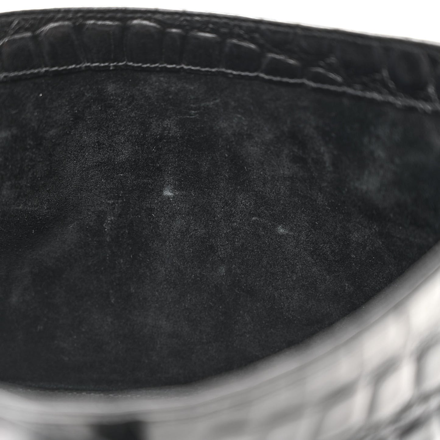 Calfskin Crocodile Embossed Le 5 A 7 Hobo Black