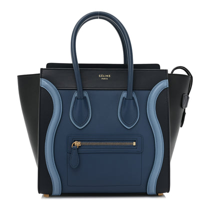 Celine Smooth Calfskin Micro Tri-Color Luggage Deep Sea 1 of 12