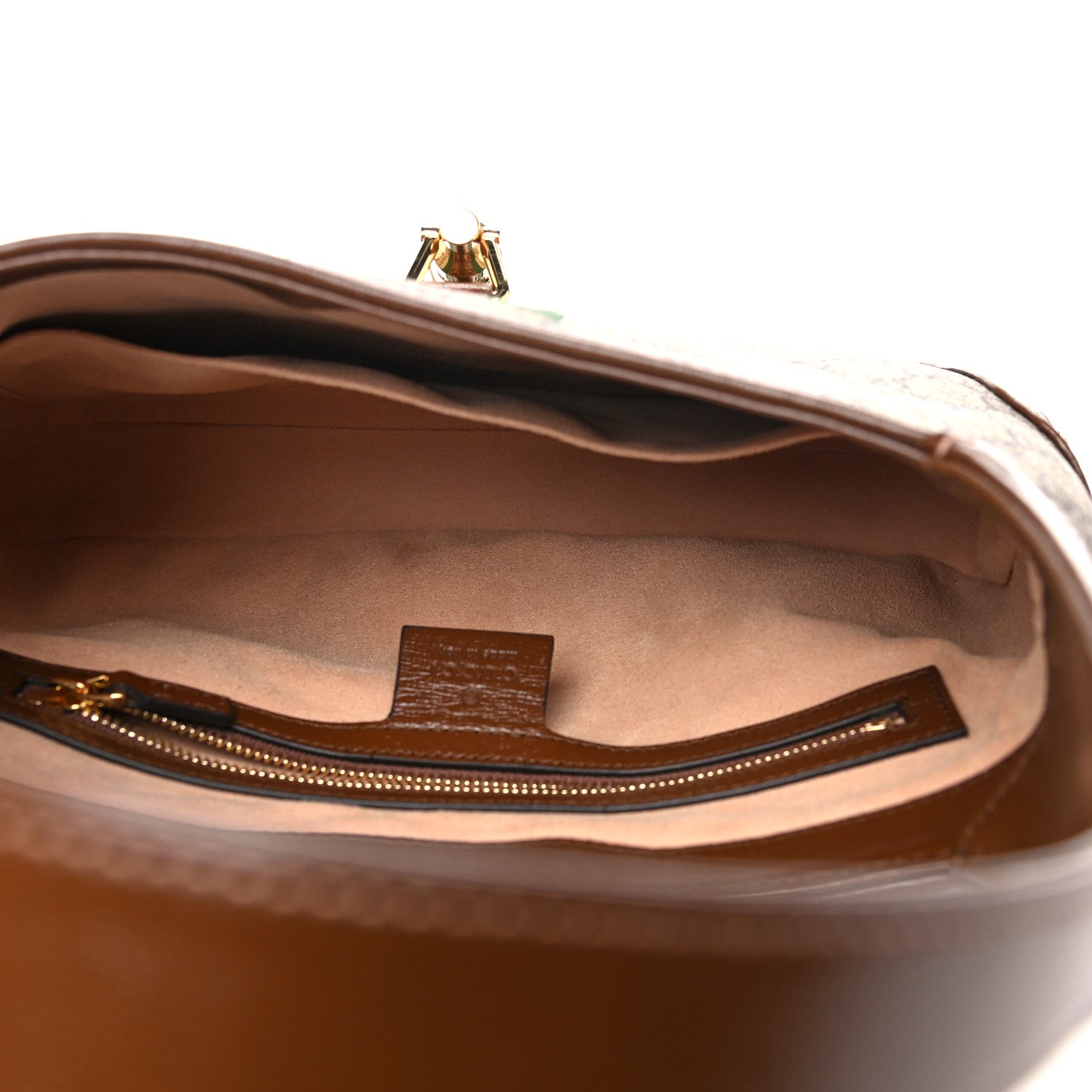 Gucci GG Supreme Monogram Azalea Calfskin Web Small Jackie 1961 Hobo Beige Ebony Brown Sugar 5 of 14
