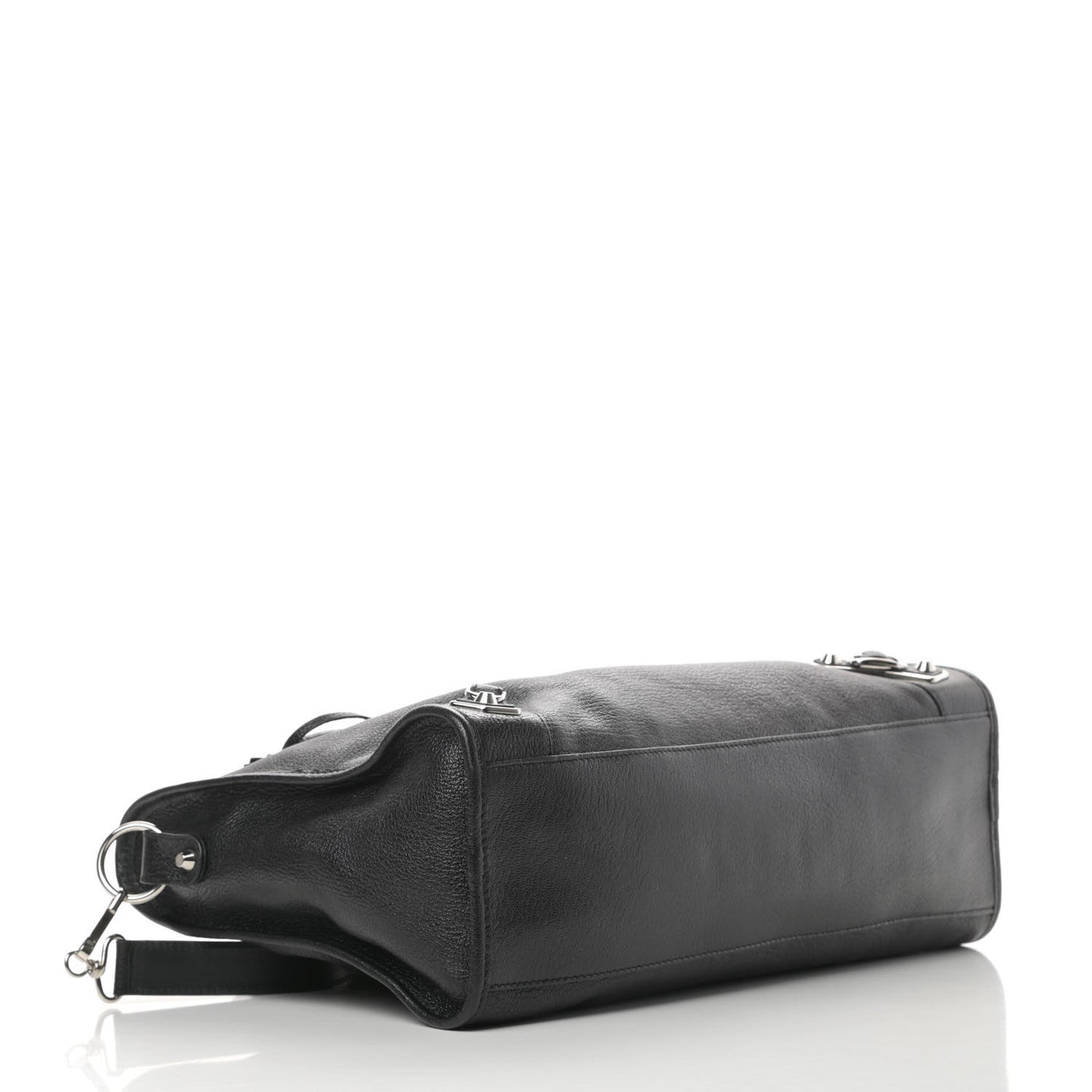 Chevre Silver Metallic Edge Hardware City Black