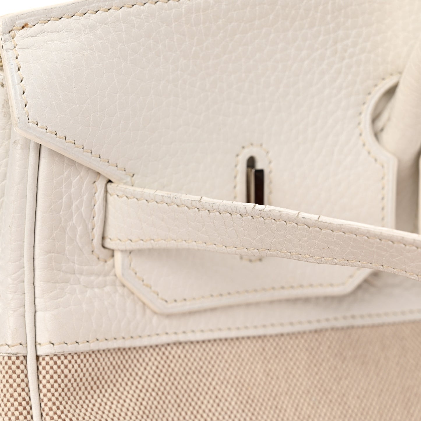 Toile Taurillon Clemence Birkin 35 White